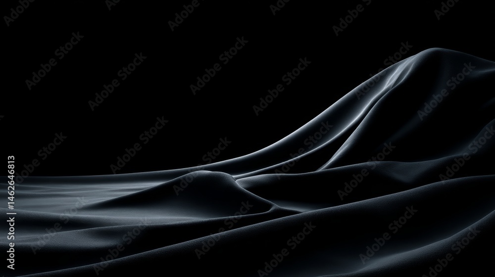 Poster Gradient waves flow smoothly from left to right, highlighted by soft side lighting, offering a dramatic contrast. The left side features ample copy space for text