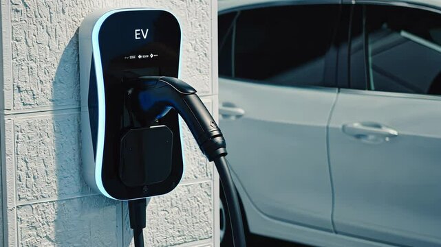 Electric Car Charging at Home Station