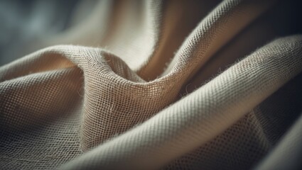 Detailed view of woven fabric featuring rough texture and natural color tones, suitable for vintage or organic-themed settings.