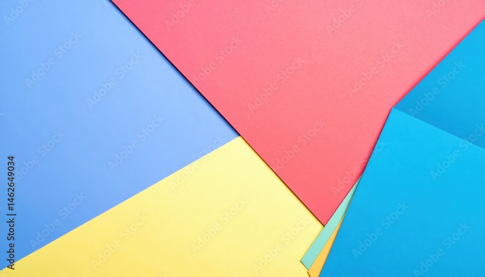 Poster creative paper art techniques studio visual content colorful environment top-down view artistic conc