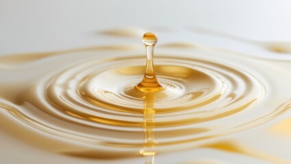 Oil and honey splash creating ripple effect, artistic background