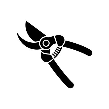 black pruning shears isolated clip art preview
