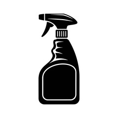 Cleaning Agent Silhouette: A sleek, modern silhouette of a cleaning spray bottle, perfect for projects needing imagery of household chores or product design.