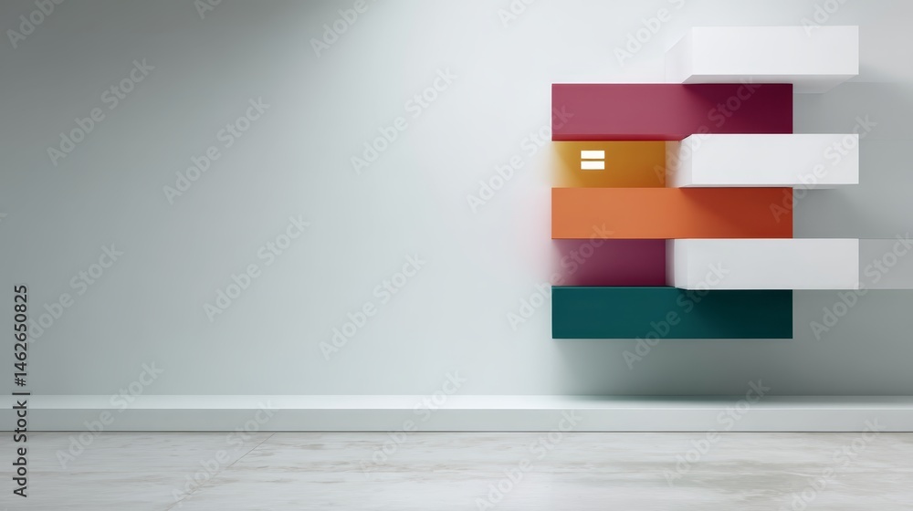 Poster A digitally created multicolor letter hovers above a smooth white matte ground, showcasing a soft metallic gradient and ample copy space for text on the left
