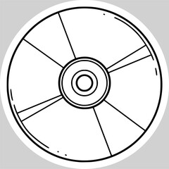 Single compact disc hand drawn vector illustration. Digital data storage concept.