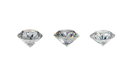 Set of diamond  on transparent background 