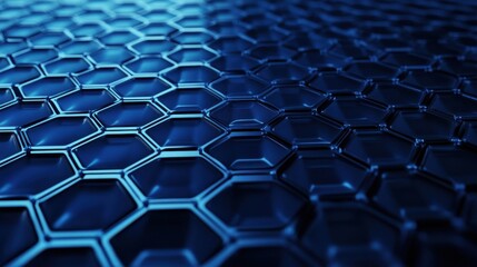 Fototapeta premium Blue tech background featuring circuit lines and hexagons, vector design for business, technology, or science themes.