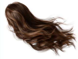 Naklejka premium Brown wavy hair isolate on white background