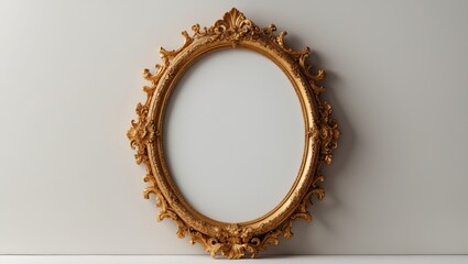 Gilded antique picture frame featuring baroque design