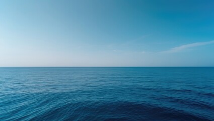 Fototapeta premium Vast blue ocean stretching to the horizon under a bright sky