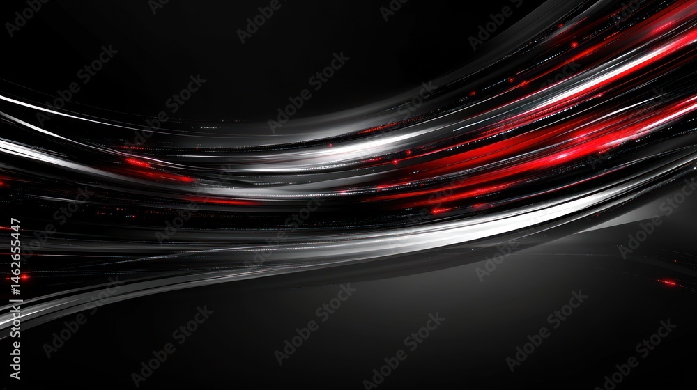 Poster abstract red black gray dynamic flowing lines background