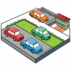 Naklejka premium cars on the road