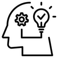 Creative thinking icon line vector illustration