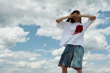 young woman on a beach