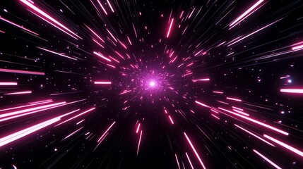 Bright pink galaxy with many stars and a bright pink star. The galaxy is very colorful and has a lot of energy