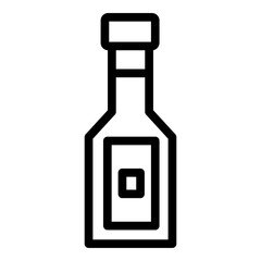 Tequila Bottle Vector Line Icon Design