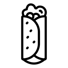 Burrito Vector Line Icon Design