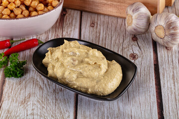 Natural organic homemade chickpea hummus