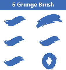 Set of grunge blue paint, ink brush strokes. brush collection isolated on white background.