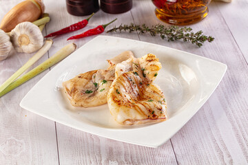 Fresh grilled calamari with herbs