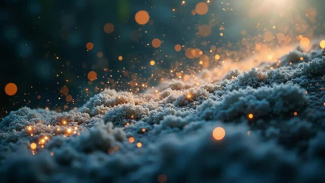 Dreamy abstract landscape with bokeh lights and soft clouds background wallpaper hd