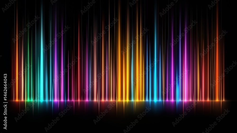Leinwandbilder colorful line of lights that are all different colors. the colors are bright and vibrant, creating a