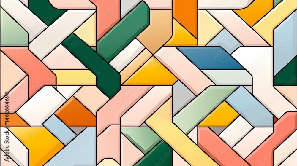Poster colorful mosaic of squares and rectangles. the colors are bright and the shapes are irregular. the i