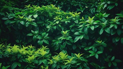 Bright Green Leaf Scene Featuring Organic Botanical Elements