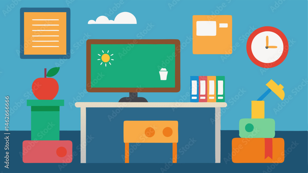 Poster multisensory learning an illustration of a classroom with tactile materials and visual aids spread o