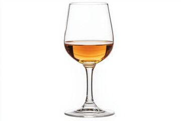 Glass of wine on a white background.