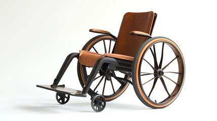 Fototapeta premium Elegant Wooden Wheelchair Design.