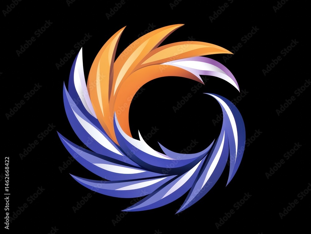 Poster abstract circular design with intertwined shapes