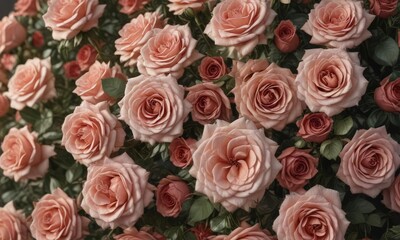 Naklejka premium Artificial vintage roses create a textured floral backdrop for events , faux flowers, floral design
