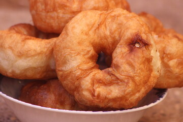 Moroccan Sfenj Close Up, Ring of Dough Fried in Oil
