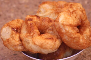 Moroccan Sfenj Close Up, Ring of Dough Fried in Oil