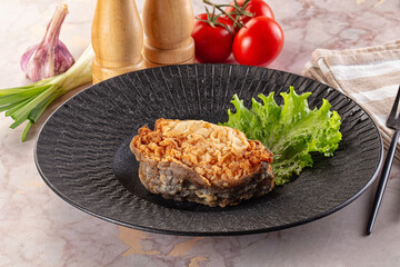 Roasted cod fish fillet piece