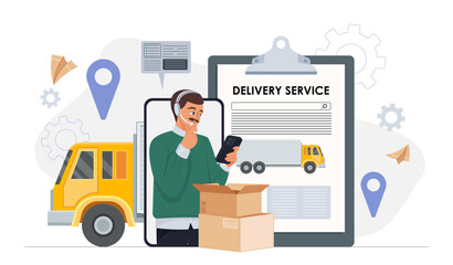 Delivery service tracking concept. Vector illustration