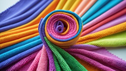 Multicolored Microfiber Textile Pattern for Housework and Cleaning