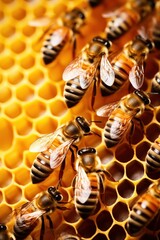 Honeycomb of many bees