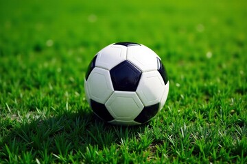 Fototapeta premium Overhead view of football on white, perfect symmetry, isolated, equipment, game