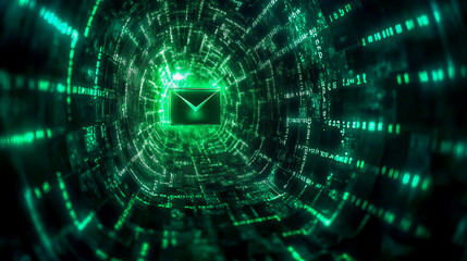 Obraz premium An encrypted email being sent over a secure network