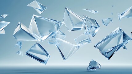 Shattered ice crystals abstract background
