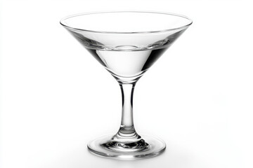 Martini glass with olive, on white background.