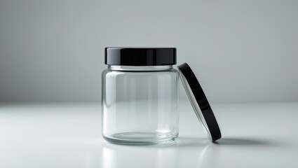 White backdrop showcasing a jar and lid