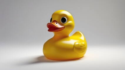 yellow rubber duck on a white background