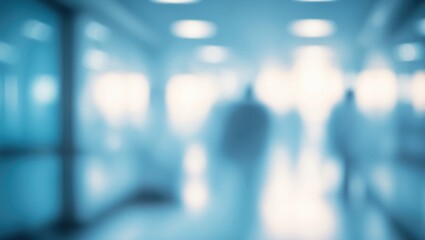 Hospital Hall with Abstract Blurred Medical Background