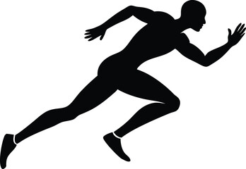 runner sprinting or running concept silhouette vector illustration