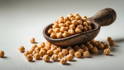 White background with isolated chickpea