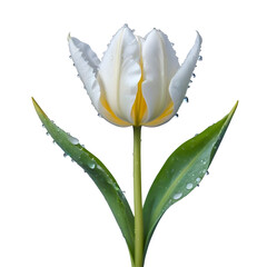 Obraz premium White tulip , isolated on transparent background, png