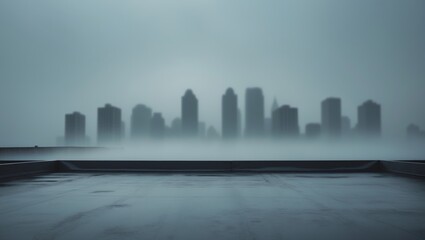 Obraz premium Modern cityscape with asphalt ground and skyline wallpaper